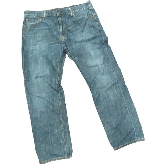 LEVI’s 505 Jeans 38 x 30 Black Tag Straight Leg Lightly Distressed Cotton Denim - Picture 1 of 8